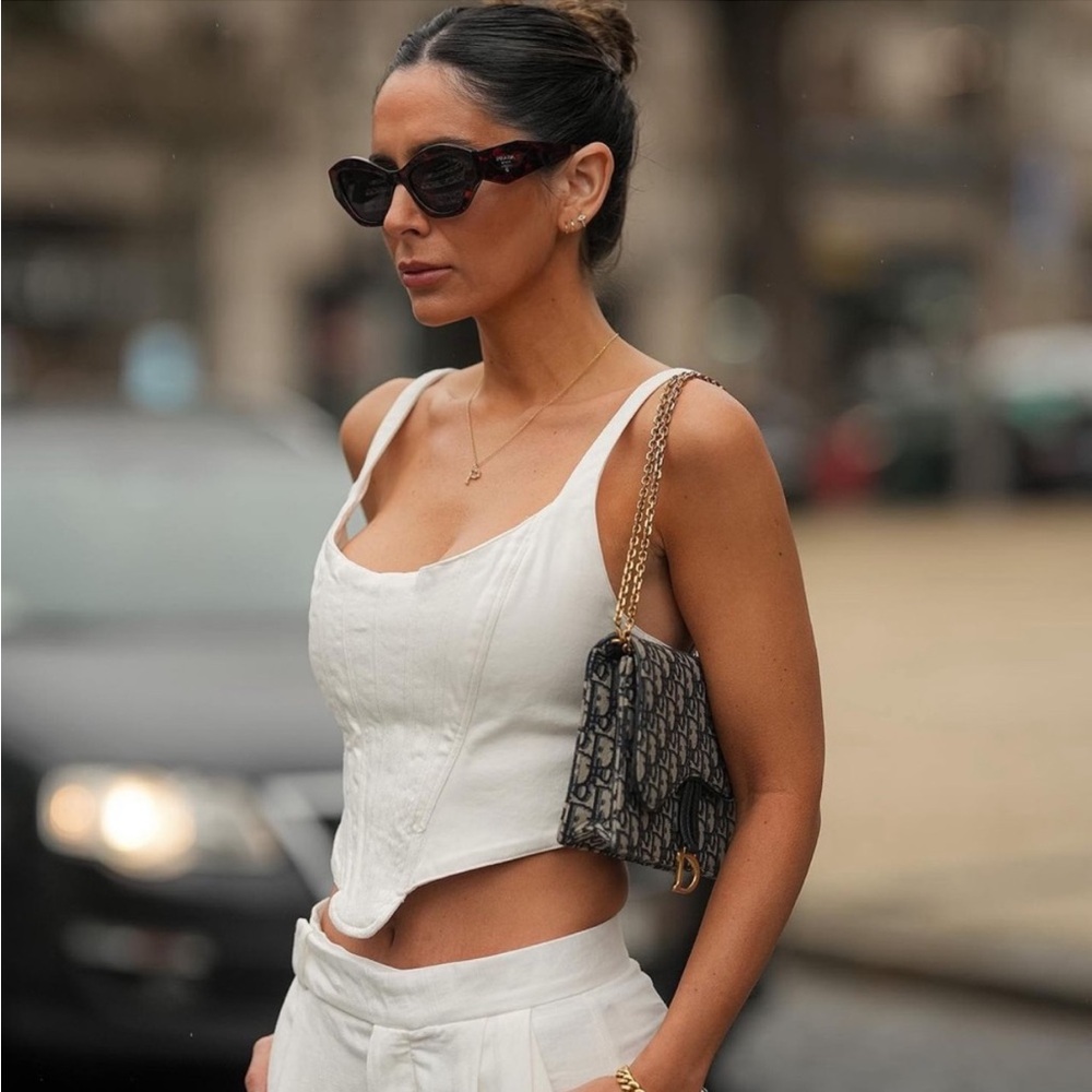 ZARA White Corset Top Sleeveless Small - Like New